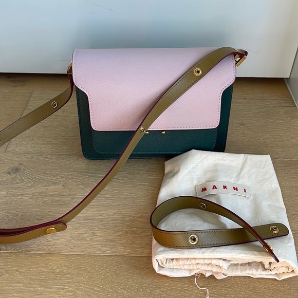 Marni Medium Trunk Bag Pink and Green - Picture 3 of 10